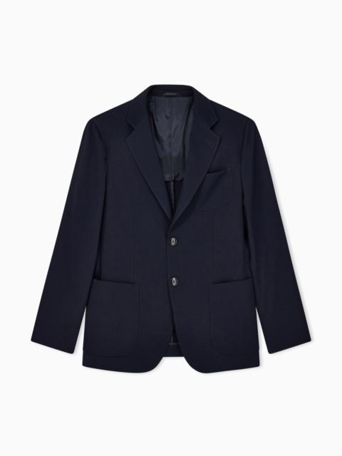GIORGIO ARMANI UPTON LINE SINGLE-BREASTED JACKET IN VIRGIN WOOL CANNETÉ