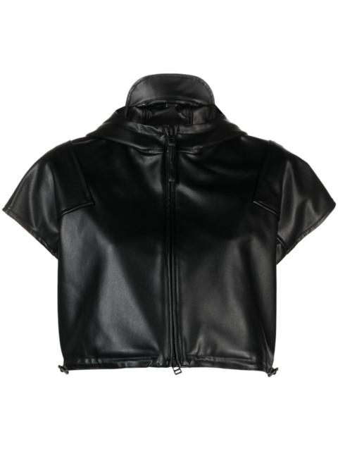 ISSEY MIYAKE Straight Seams hooded cropped jacket