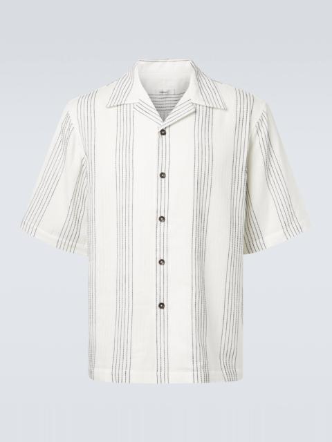 COMMAS Kantha striped cotton bowling shirt