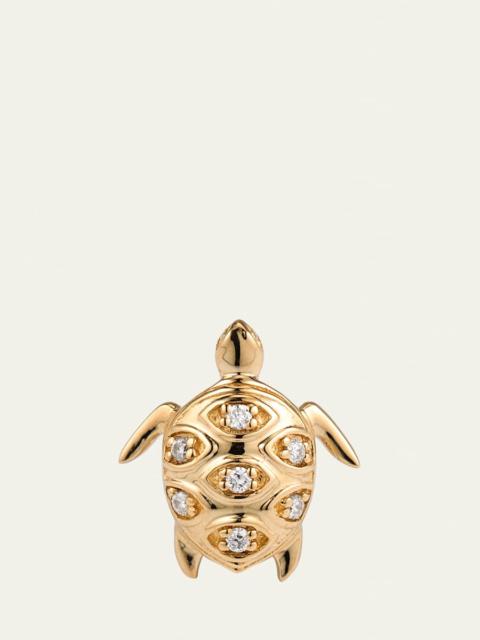 SYDNEY EVAN 14K Turtle Earring with Marquise Eye Shell, Single
