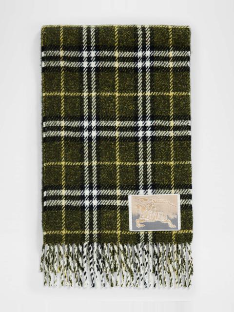 Check-Print Cashmere Blend Scarf