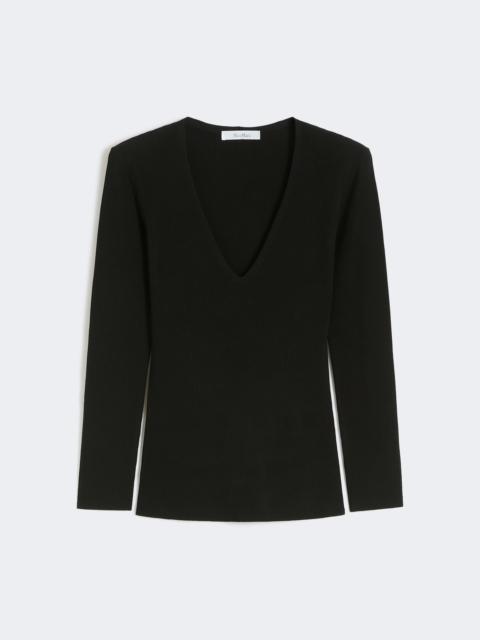 Max Mara VELLO Viscose blend yarn jumper - BLACK
