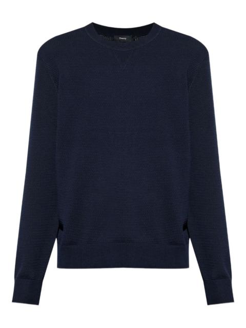 Theory textured crew-neck jumper