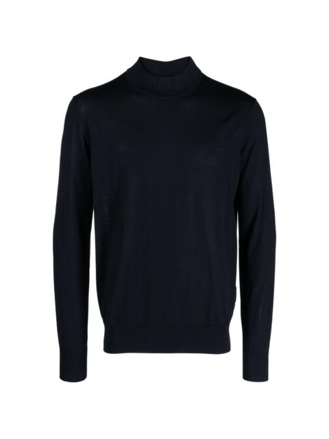 mock-neck virgin wool jumper