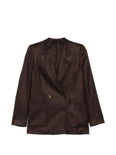 LARDINI double-breasted peaked-lapel blazer