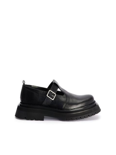 AMI Paris buckle-strap cut-out leather loafers