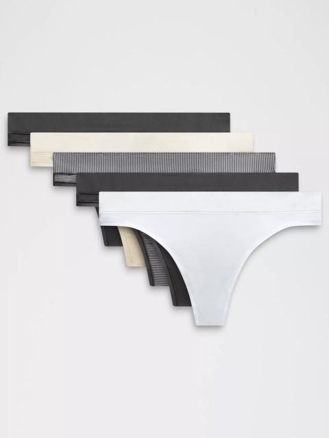 lululemon UnderEase Mid-Rise Thong Underwear *5 Pack