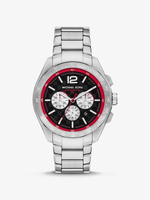 MICHAEL KORS Oversized Accelerator 2.0 Silver-Tone Watch