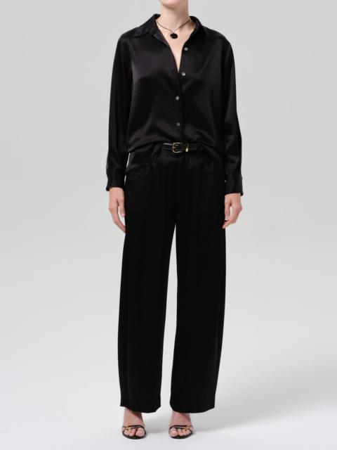 Citizens of Humanity Brynn Japanese Hammered Satin Trouser In Black