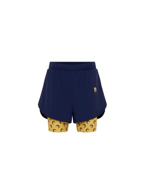 Marine Serre Athleisure shorts with moon inserts