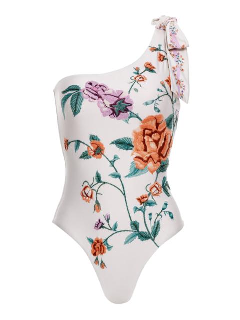 Agua by Agua Bendita Remedios Embroidered One-Piece Bathing Suit floral