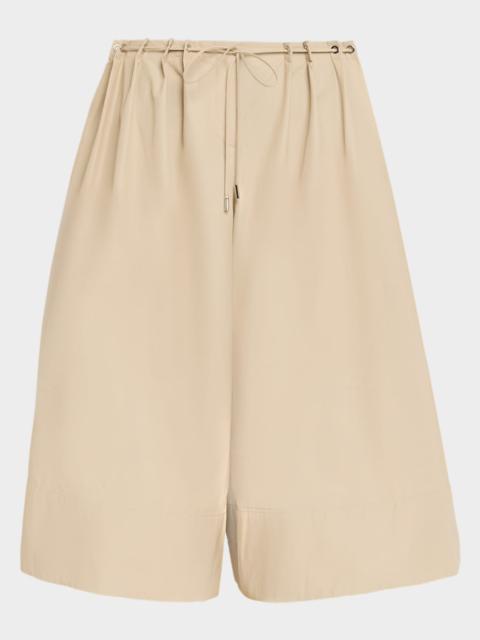 BRANDON MAXWELL Sutton Drawstring Wide-Leg Bermuda Shorts