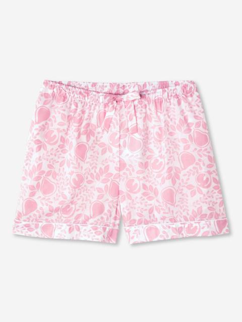 Derek Rose Women's Lounge Shorts Nelson 89 Cotton Batiste Pink