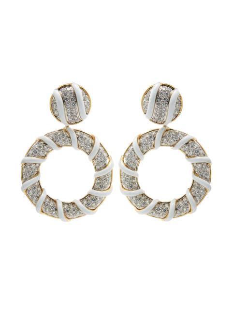 DAVID WEBB Diamond White Candy Stripe Earrings