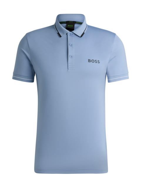 BOSS SLIM-FIT POLO SHIRT WITH CONTRAST LOGOS