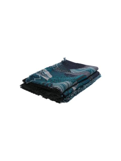 Missoni fringed-trim patterned scarf