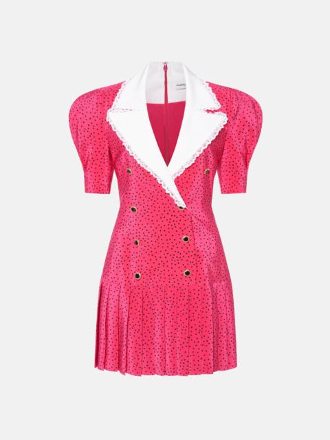 Alessandra Rich POLKA DOT SILK DOUBLE BREASTED MINI DRESS
