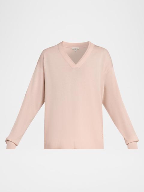 Lafayette 148 New York V-Neck Merino Wool Knit Sweater