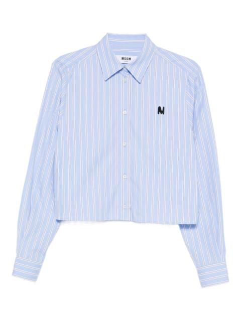 MSGM striped logo-embroidered shirt