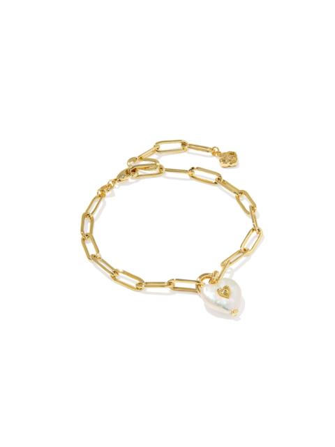 KENDRA SCOTT Sasha Heart Gold Delicate Chain Bracelet