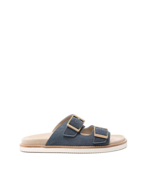 Brunello Cucinelli Washed suede urban slides | REVERSIBLE
