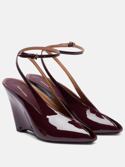 FERRAGAMO Arcadia 95 patent leather sandals