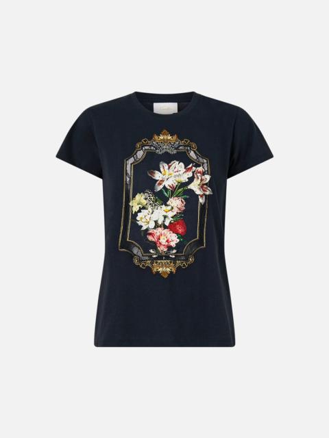 CAMILLA SLIM FIT ROUND NECK T-SHIRT WITH LACE