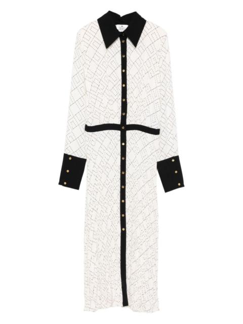 ELISABETTA FRANCHI geometric-print button-front maxi dress