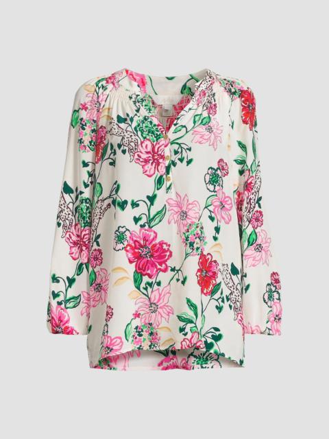 Lilly Pulitzer Women's Elsa Floral Silk Top - Coconut