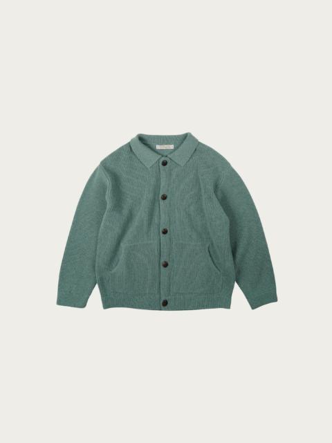 FrizmWORKS Ultra Heavyweight Collar Cardigan - Jade Green