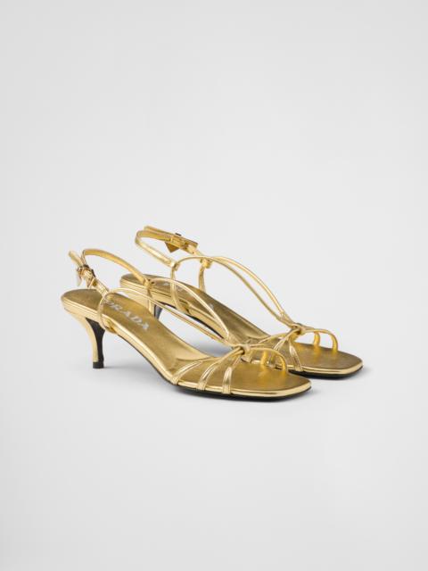 Prada Mordoré nappa leather heeled sandals