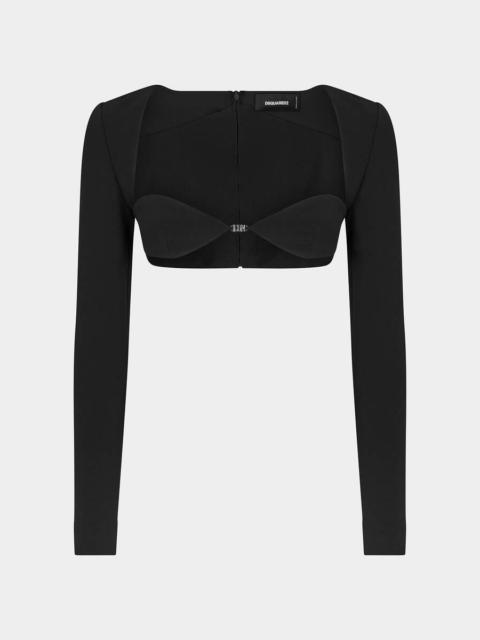DSQUARED2 ICON LONG SLEEVES CROP TOP