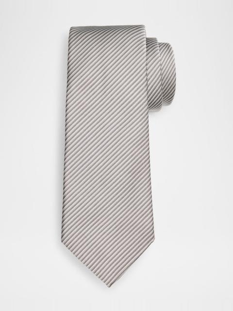 GIORGIO ARMANI Men's Micro-Stripe Silk and Cotton Tie