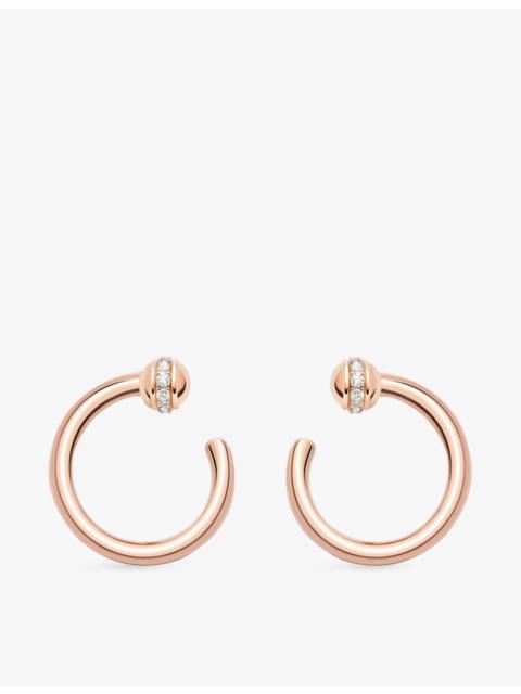 Piaget Possession 18ct Rose-Gold  And 0.2ct Diamond Hoop Earrings