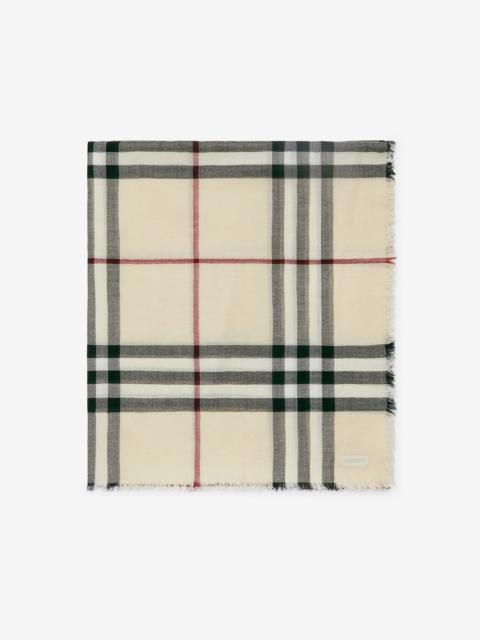 Burberry Wide Check Wool Scarf