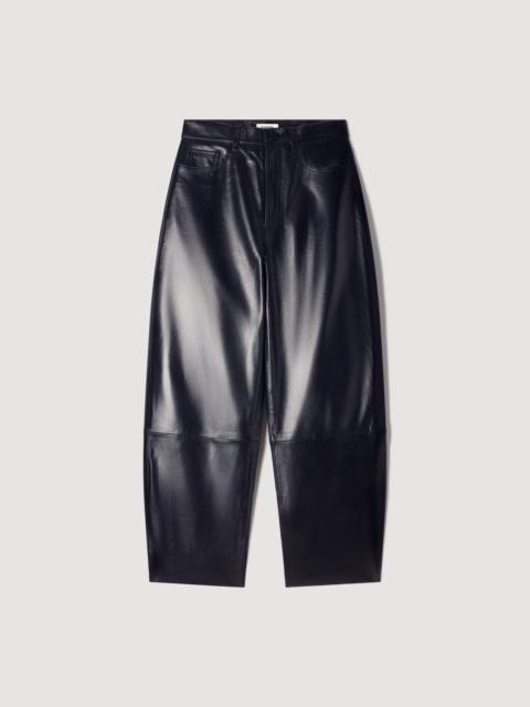 Sandro LEATHER BARREL-LEG TROUSERS