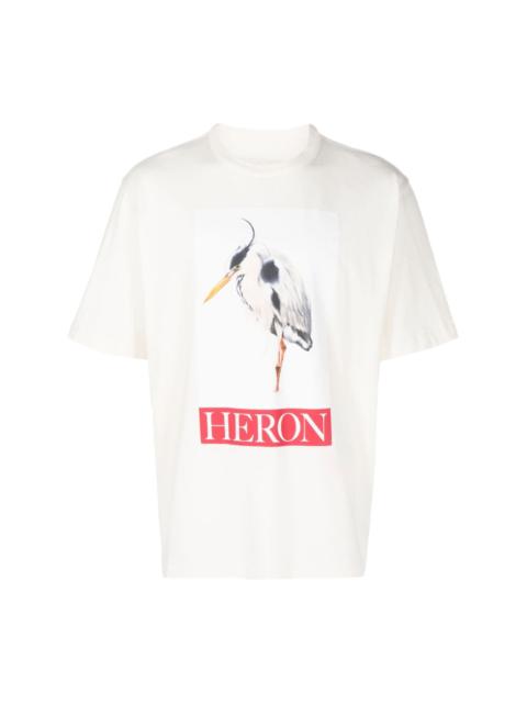 Heron Bird Painted cotton T-shirt