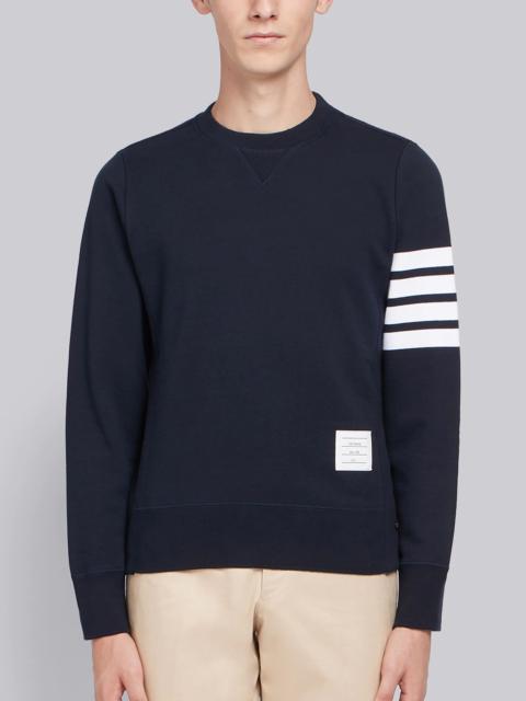 Thom Browne Navy Loopback Jersey Knit 4-bar Crew Neck Sweatshirt