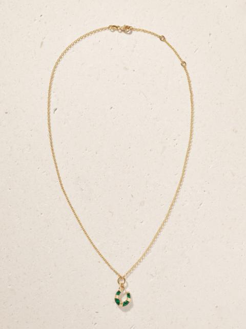 FOUNDRAE Horseshoe 18-karat Gold Malachite Necklace