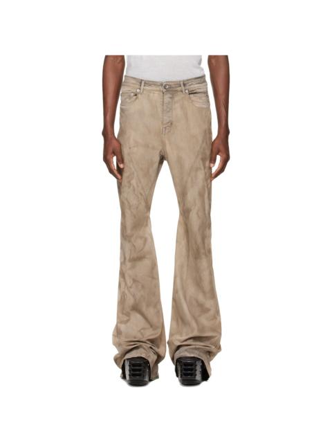 Rick Owens DRKSHDW Gray Temple Bias Bootcut Jeans