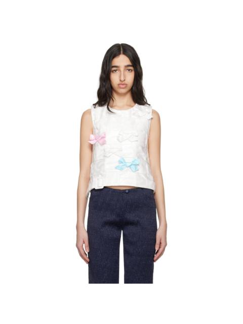 SUPER YAYA Off-White Sakura Top