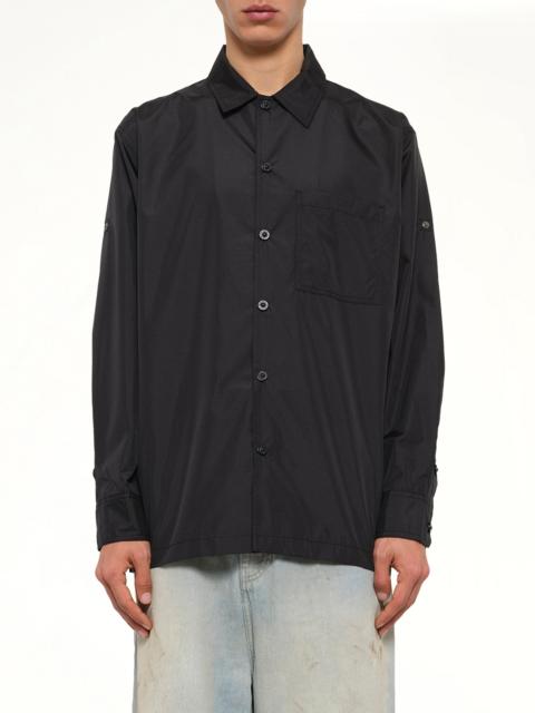 TAION Non Down Military Button Slit Shirt in Black