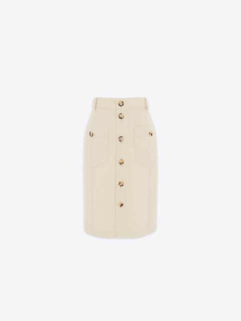 SAINT LAURENT saharienne midi skirt in canvas