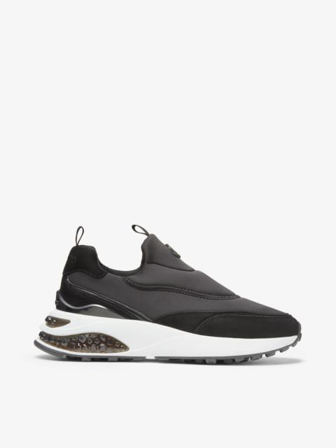 JIMMY CHOO Memphis/F
Black Neoprene and Leather Low Top Trainers