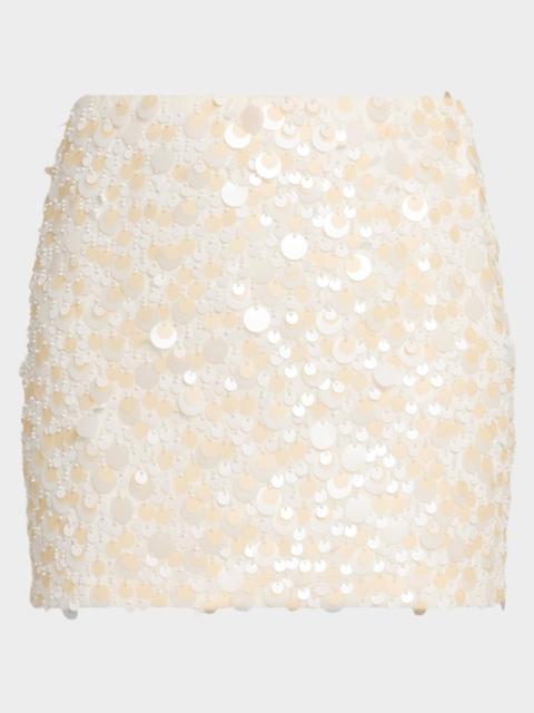 JBQ Adrienne Sequined Mini Skirt