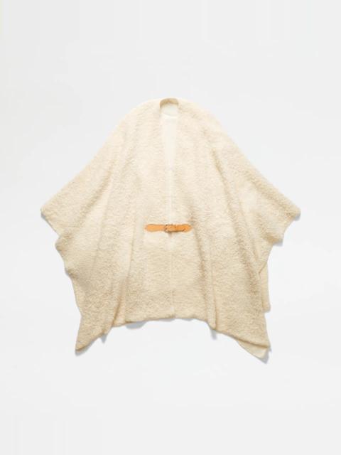 Tod's PONCHO IN BOUCLÉ KNIT - WHITE