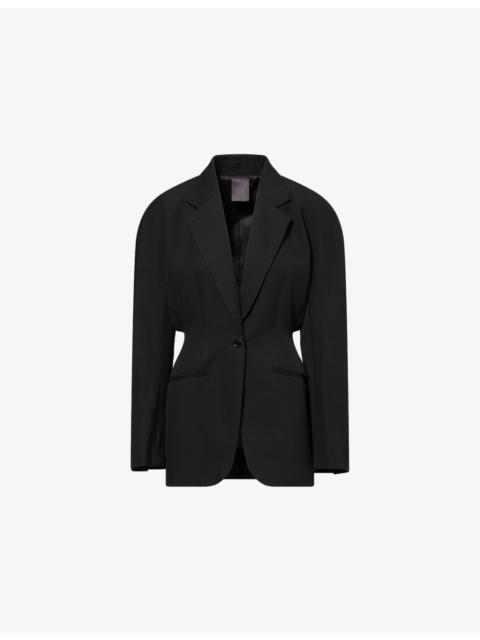 MUGLER Grain Single-Breasted Wool Blazer