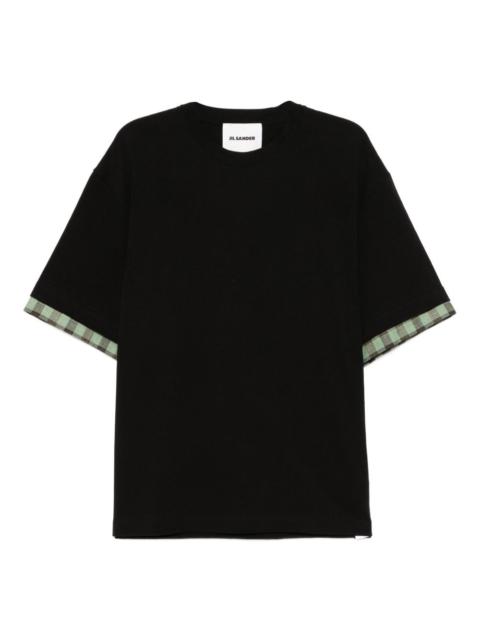 Jil Sander checked-sleeve T-shirt