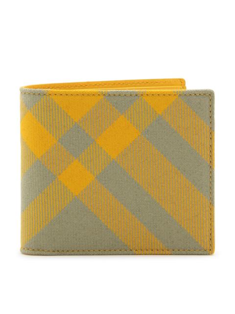 hunter leather check bifold wallet