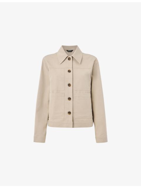WHISTLES Mia Four-Pocket Cotton-Blend Jacket